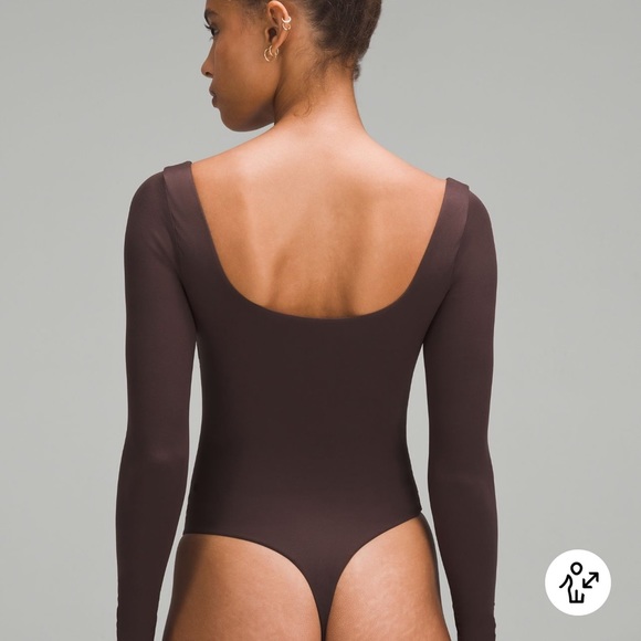Wundermost ultra soft Nulu square neck long-sleeve bodysuit in espresso - Picture 2 of 4